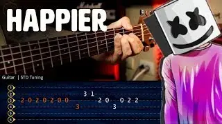 HAPPIER  Marshmello ft. Bastille -  Guitar Tutorial TABS | Cover Guitarra Christianvib