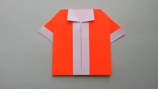 Футболка оригами. Одежда из бумаги.  Origami clothes. Origami paper T-shirt.