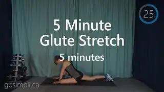 Easy, At Home 5 Minute Glute Stretch No Equipment Needed: Rest Recovery Mobility Workout