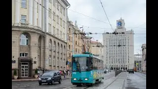 Поездка на трамвае БКМ-60102, борт.№ 080, марш.4
