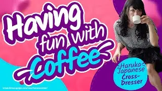 The pretty Japanese lady, Haruka, likes to have fun with coffee. - ha228