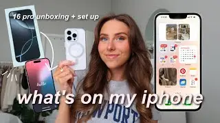 IPHONE 16 PRO UNBOXING & SET UP + what’s on my iPhone! (iOS 18 customization, widget tour, + apps)