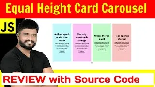 Ep111 - Equal height card of owl carousel html, css, javascript source code