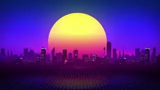 Synth City Motion Background Loop - Vaporwave/Synthwave City Animation Loop - 