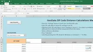 Calculate ZIP Code Distances in Excel