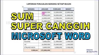 Trik Menghitung Cepat di Microsoft Word - Sum Super Canggih