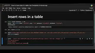 MySQL using Python - Insert Rows in Table