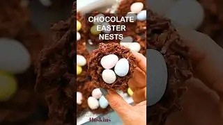 Easiest chocolate Easter nests using peanut butter cups! #easterrecipes #peanutbuttercups #easter