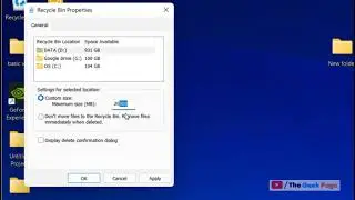 Change Maximum Storage Size of Recycle Bin in Windows 11