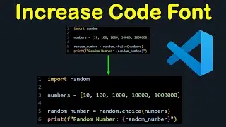 INCREASE CODE FONT SIZE IN VS CODE