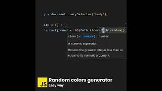 Easy Way to Generate Random colors in javascript  | 