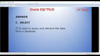 ORACLE INTERVIEW QUeSTION AND ANSWER, MCQ , ORACLE