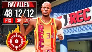 RAY ALLEN "SHARPSHOOTER" BUILD is UNSTOPPABLE in the RANDOM REC on NBA 2K24