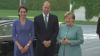 Angela Merkel welcomes Kate and William to Berlin