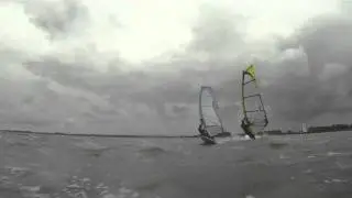 Windsurfing freestyle action at the dümmer see