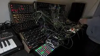 2x Labyrinth, 2x DFAM, 2x Mother-32, and a Spectravox