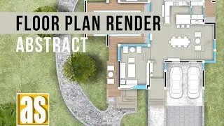 Rendering Architectural Floor Plan in Photoshop_Duplex Ground Floor