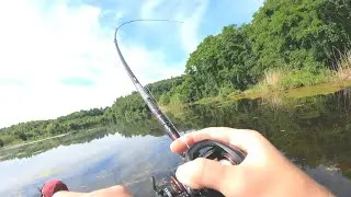 Jon Boat Pond Fishing for Largemouth Bass - Central MA