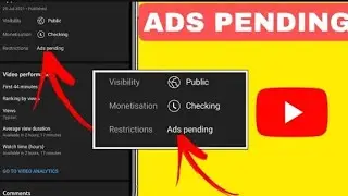 YouTube ads pending agya | yt studio vedio ads pending issue | ads pending youtube solution 2023