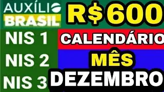 Calendário de pagamento AUXILIO BRASIL mês de DEZEMBRO 2022