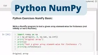 Python NumPy Exercises | NumPy Basic | NumPy: Array Object I Python Programming #education #stream