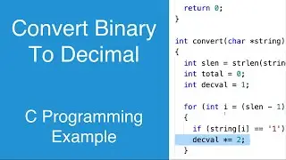 Convert binary to decimal | C Programming Example