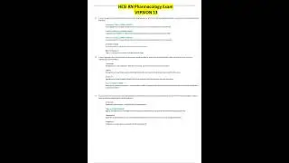 2023 HESI RN Pharmacology  Exam 13  Questions and Verified Answers