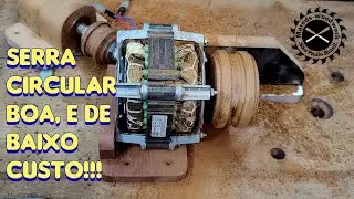 Como fazer Serra Circular usando motor de tanquinho e eixo caseiro (1/4).