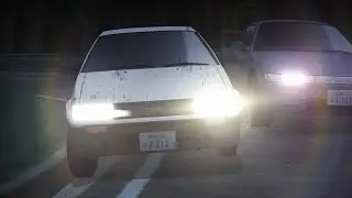 Initial D- Takumi Races Itsuki's Eight-Five Against 180Sx and Silvia S13