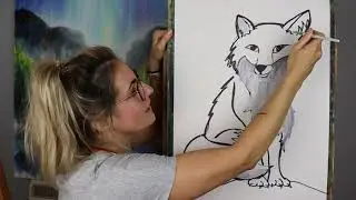 TIME LAPSE - ONLINE ART CLASS - FOX: STEP BY STEP GUIDE! (Age 5 +)