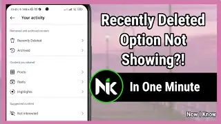 How To Fix Recently Deleted Option Not Showing On Instagram 2024