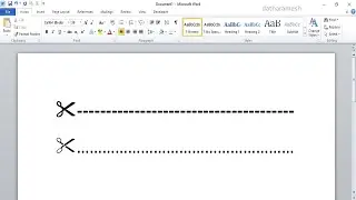 Dotted and Dashed Cut Lines With Scissors In MS Word