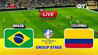 BRAZIL vs COLOMBIA - Copa America 2024 || Live Football Match | PES 21 Simulation Gameplay