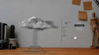 Minimalist weather simulation on working desk - After Effects