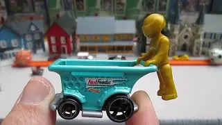 2018 50th Hot Wheels Fast Foodie Aisle Driver Aquamarine Shopping Cart Carriage Toy Unboxing Review