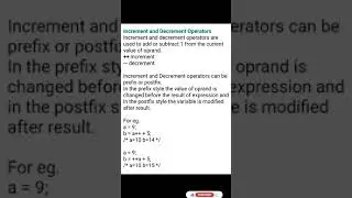 Increment and decrement operators 