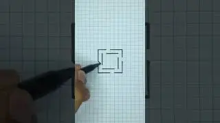 3D Drawing Tricks Optical Illusion on Graph Paper