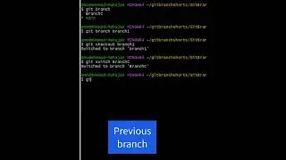 #2. Learn Git in Shorts | Git Command To Create Branch | Switch Branch | Checkout Branch | #git