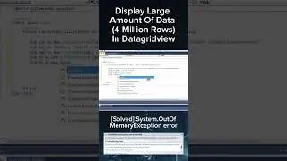 Load Large amount of data in datagridview VB.Net #shorts #vbnet #datagridview