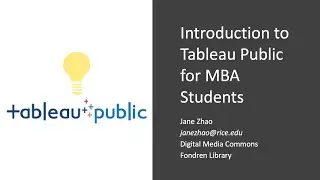 Introduction to Tableau Public for MBA Students