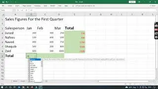 How to using the Sum Function in Excel