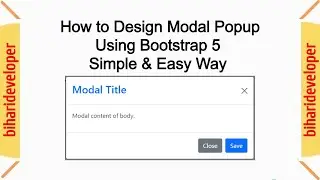 Bootstrap Modal Popup in Hindi | How to Design Modal Popup using Bootstrap | Easy and Simple