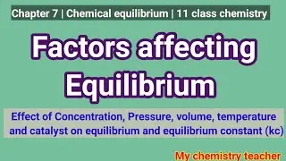 Factors Affecting Equilibrium || Effect of Concentration Pressure and Temperature on Equilibrium