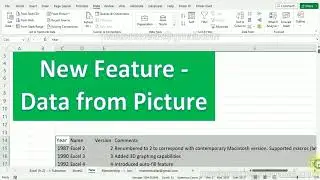 Data from picture - New feature in excel