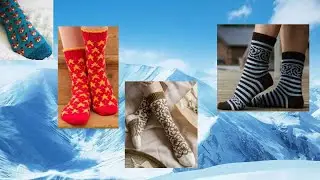 СКАЗОЧНЫЕ носки спицами жаккард 🧶 Простые жаккардовые носки спицами схемы