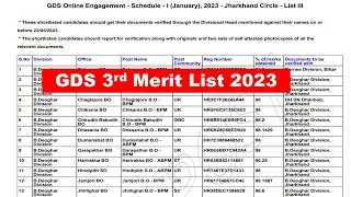 indian post office gds 3rd merit list |gds 3rd merit list |gds 3rd merit list 2023 | gds result 2023