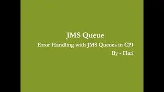 Error Handling with JMS Queues in CPI