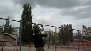 Турник. Подъём махом назад с поворотом на 180 в вис (БМВ)