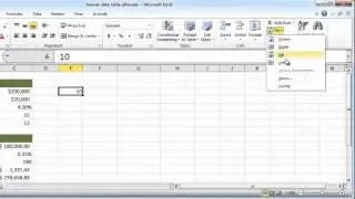 Create a two-variable data table in Excel 2010