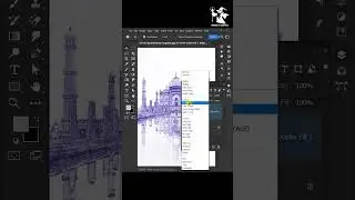 Architecture sketch art photo effect in photoshop